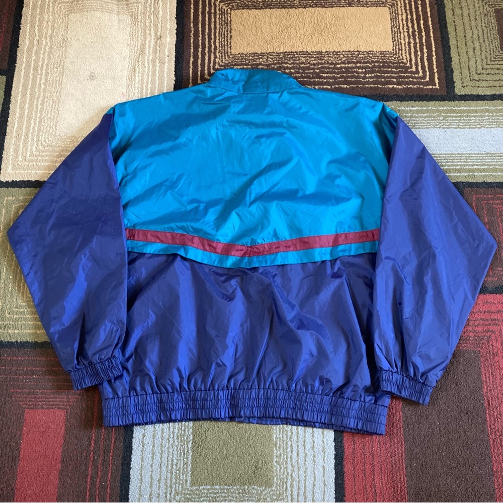 Vintage USA Olympics Color Block Nylon Windbreaker Jacket Full Zip Sz L - Picture 4 of 8